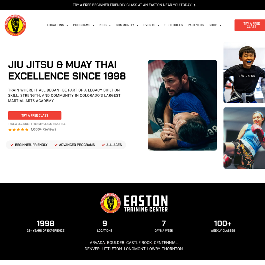 eastonbjj.com homepage screenshot