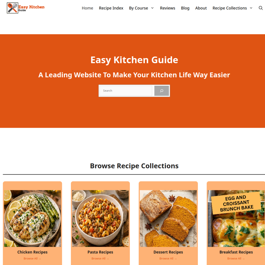 easykitchenguide.com homepage screenshot
