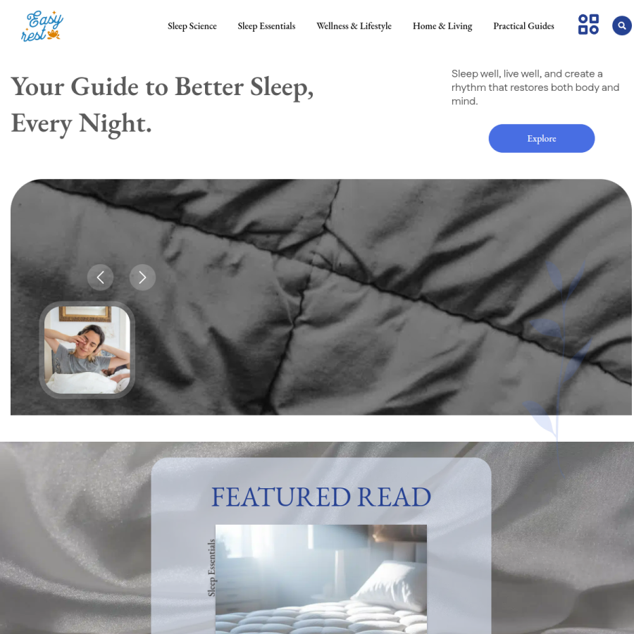 easyrest.com homepage screenshot