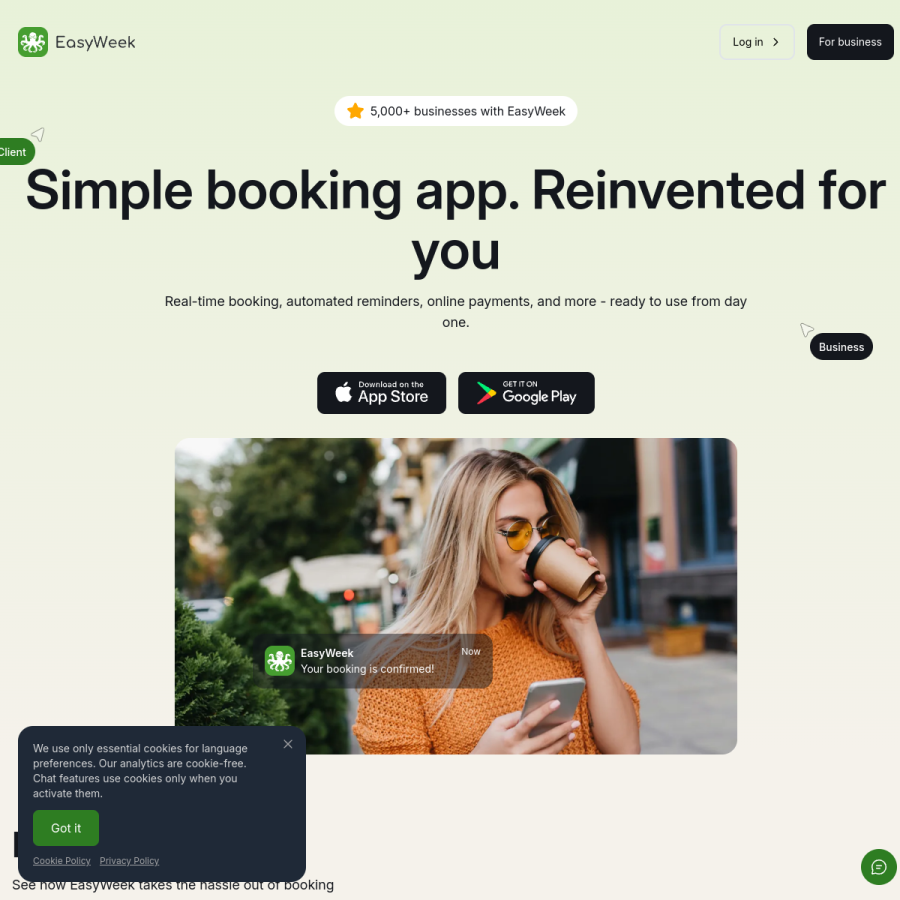 easyweek.io homepage screenshot