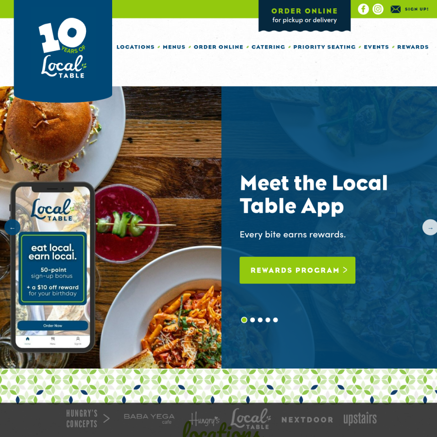 eatatlocaltable.com homepage screenshot