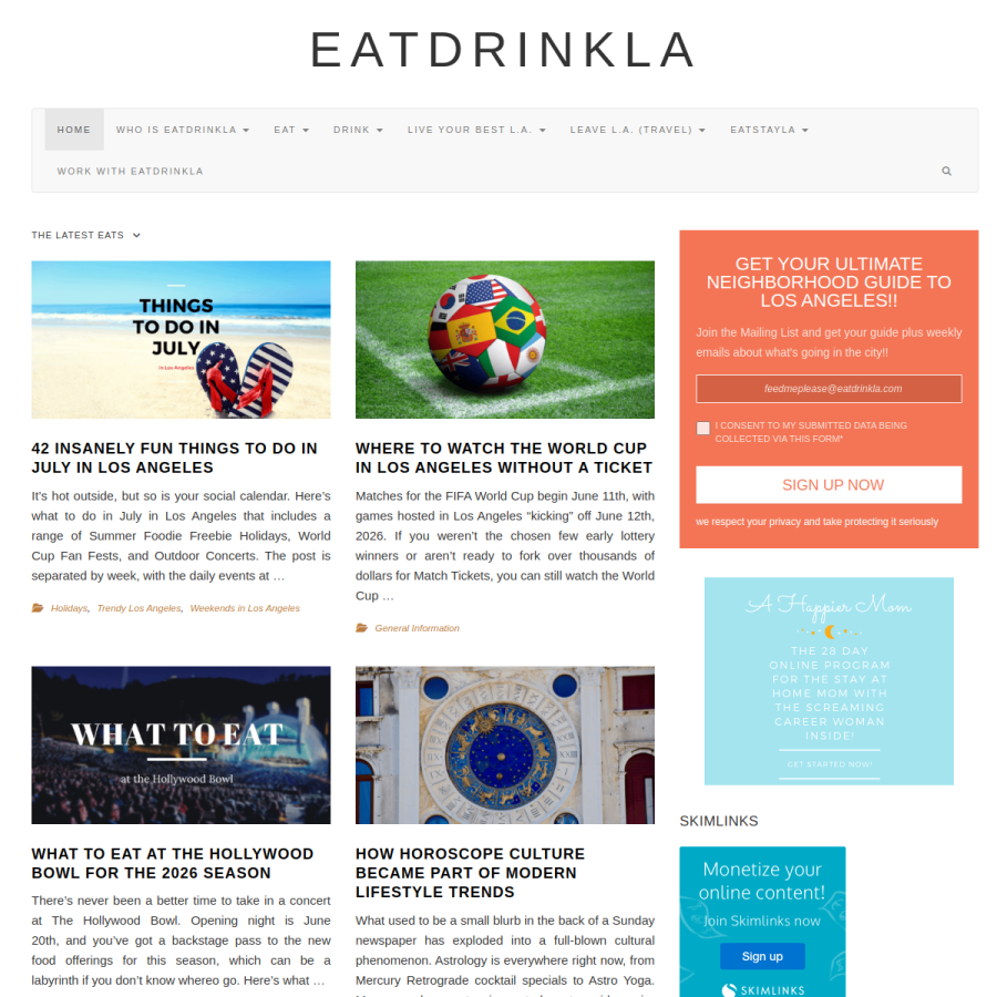 eatdrinkla.com homepage screenshot