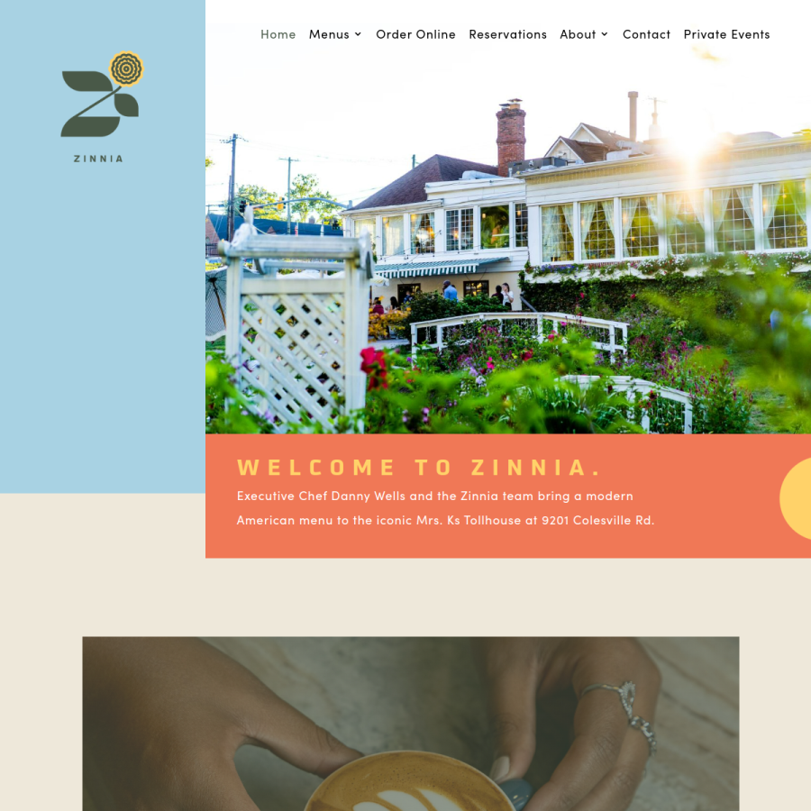 eatzinnia.com homepage screenshot