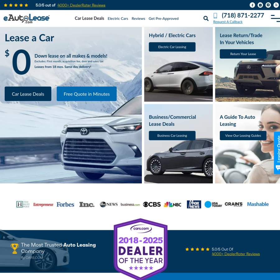 eautolease.com homepage screenshot