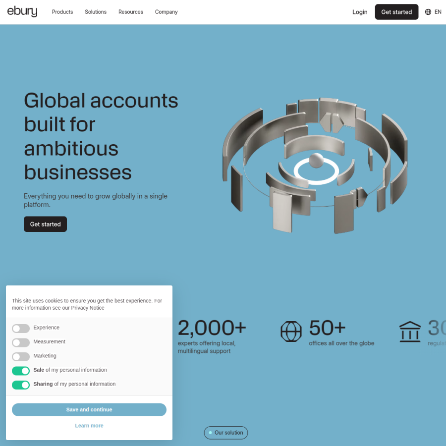 ebury.com homepage screenshot