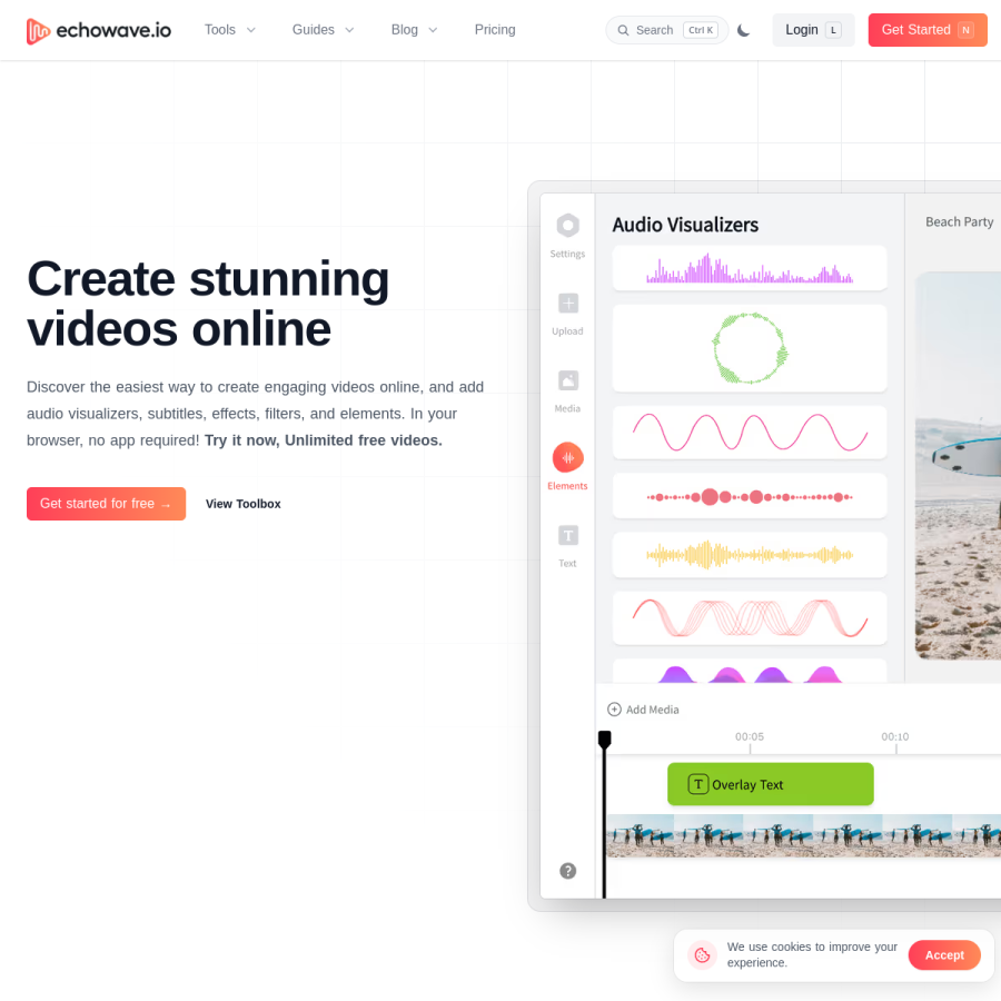 echowave.io homepage screenshot