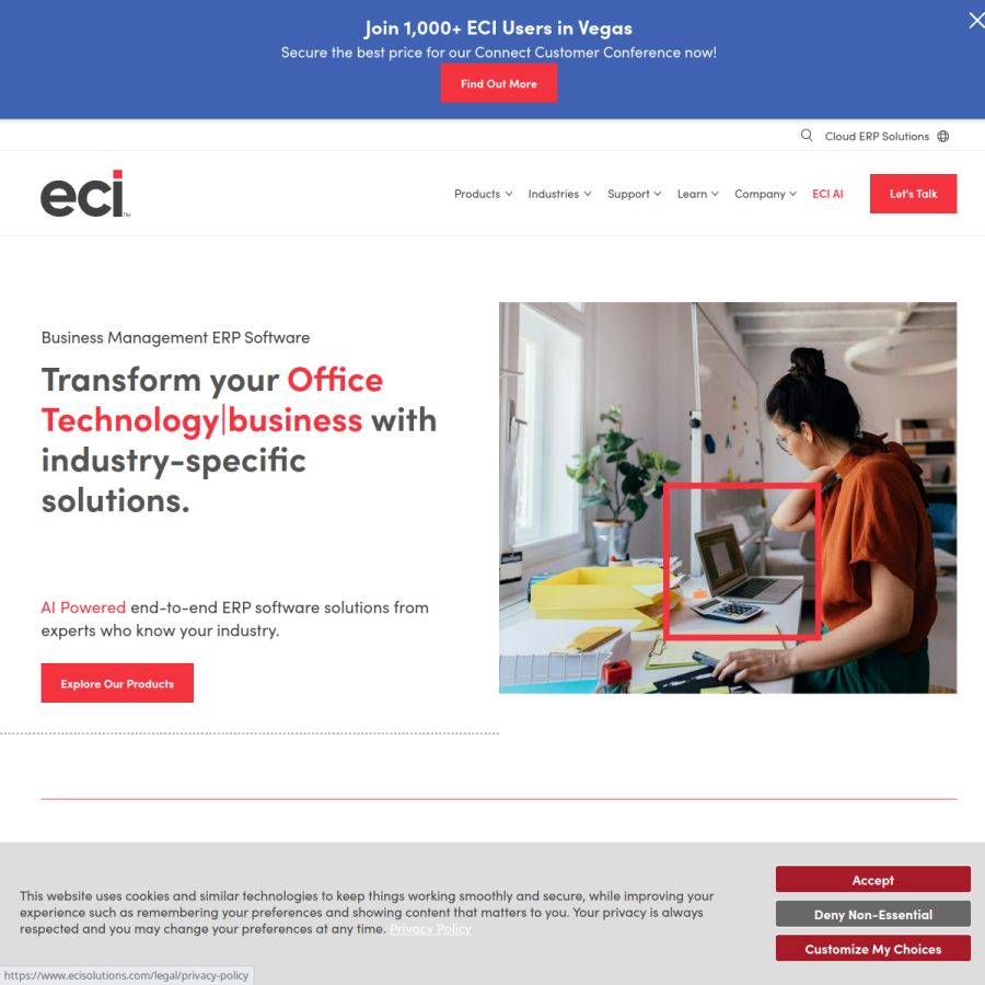 ecisolutions.com homepage screenshot