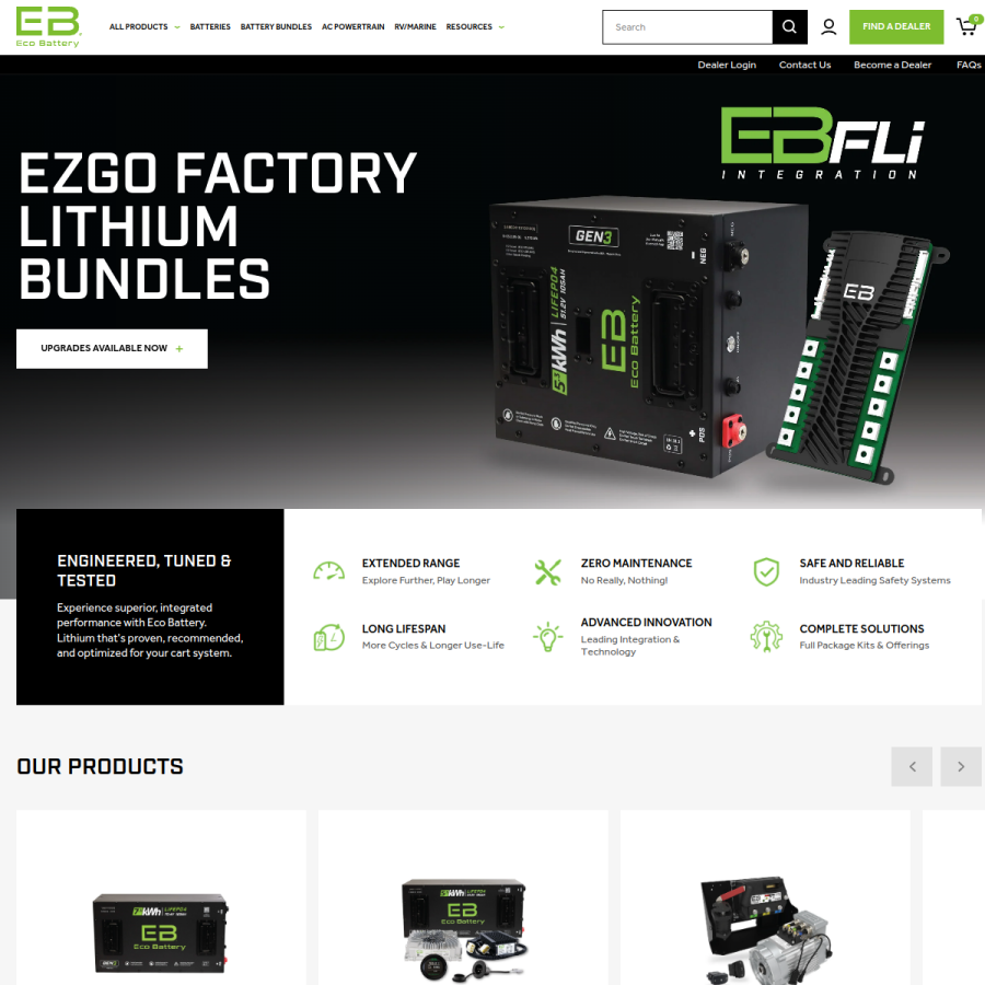 ecobattery.com homepage screenshot
