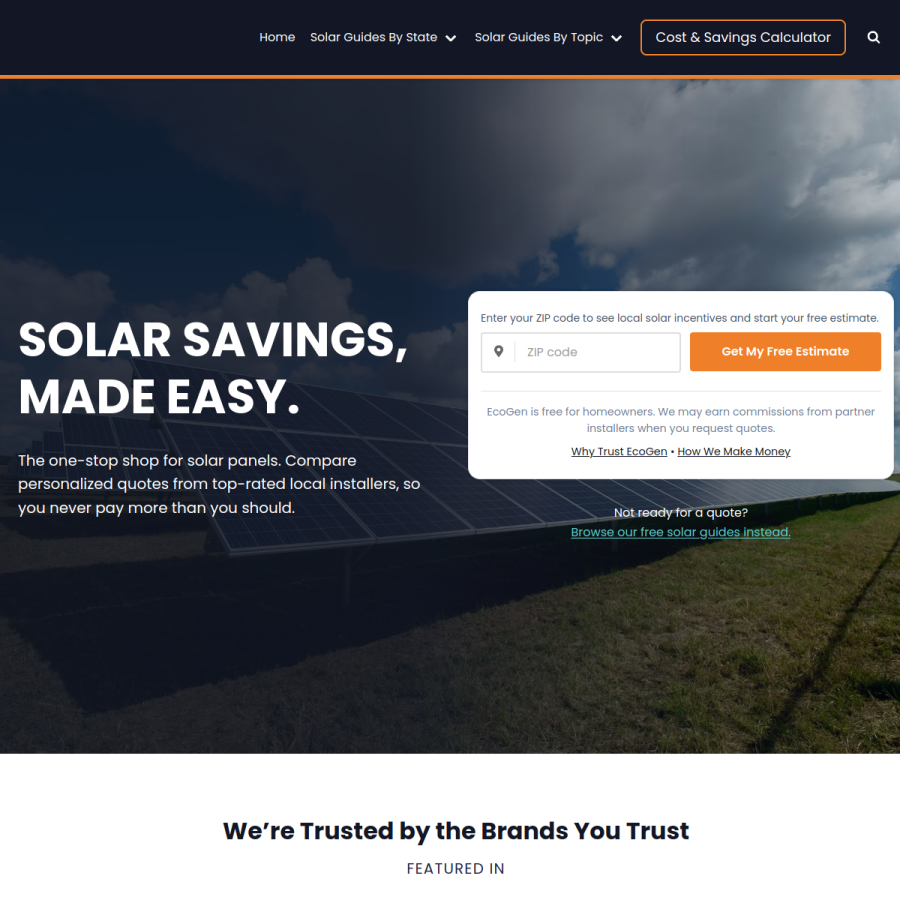 ecogenamerica.com homepage screenshot