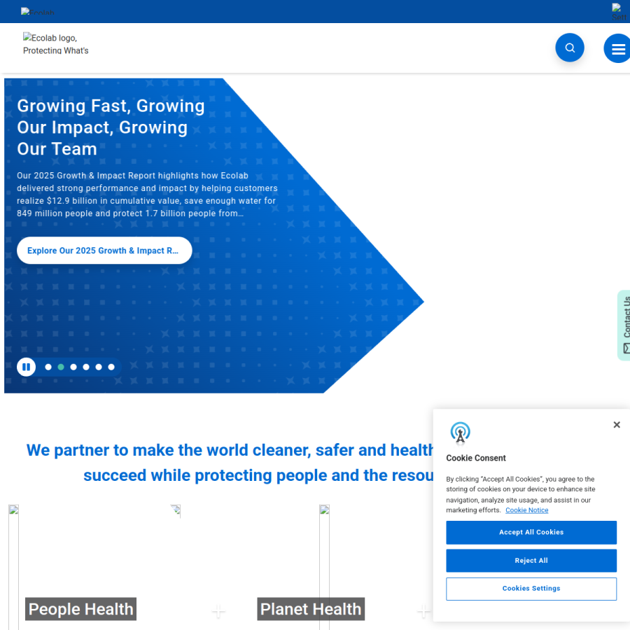 ecolab.com homepage screenshot
