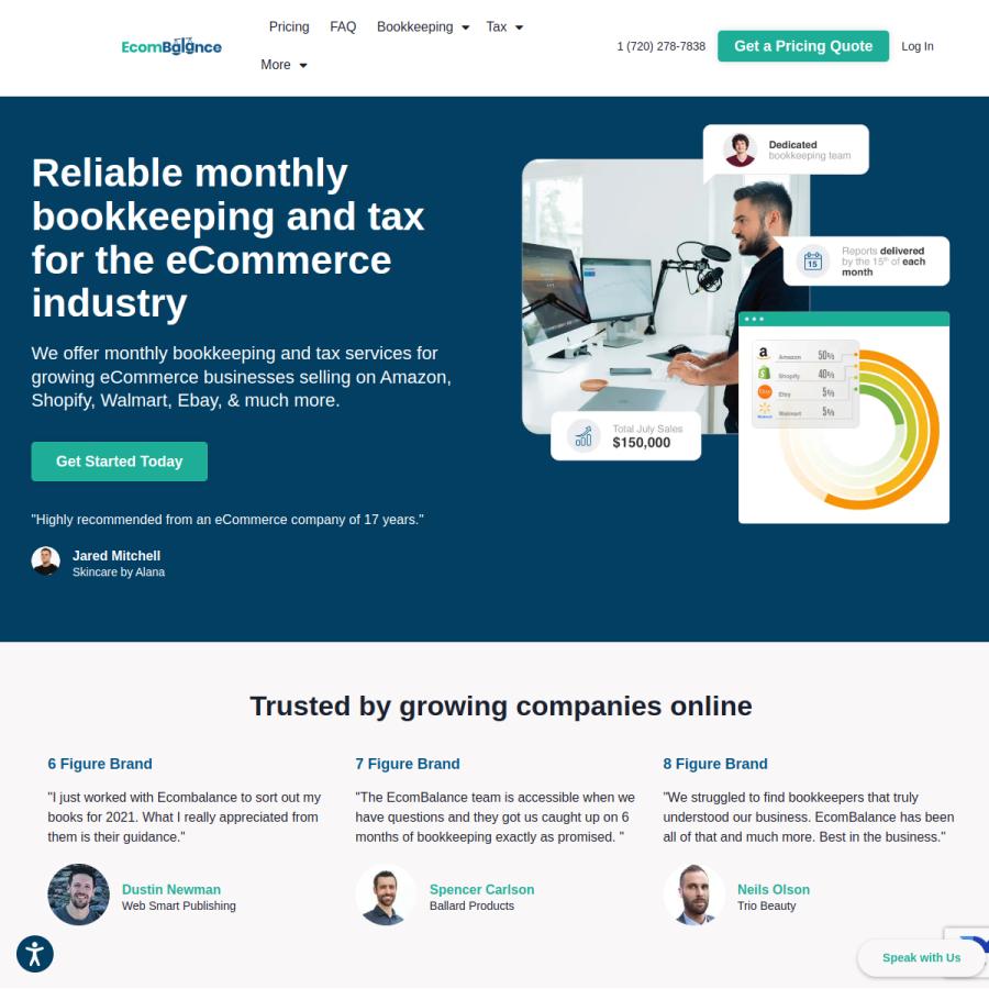 ecombalance.com homepage screenshot