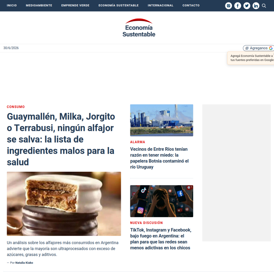 economiasustentable.com homepage screenshot