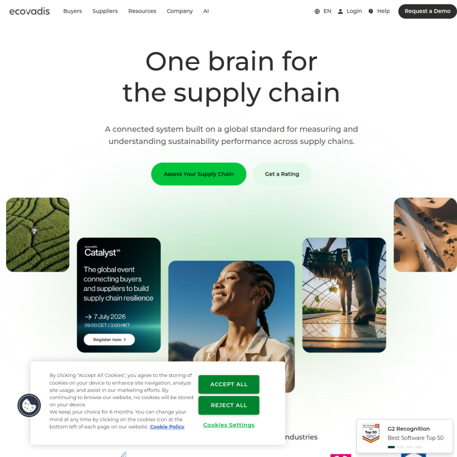 ecovadis.com homepage screenshot
