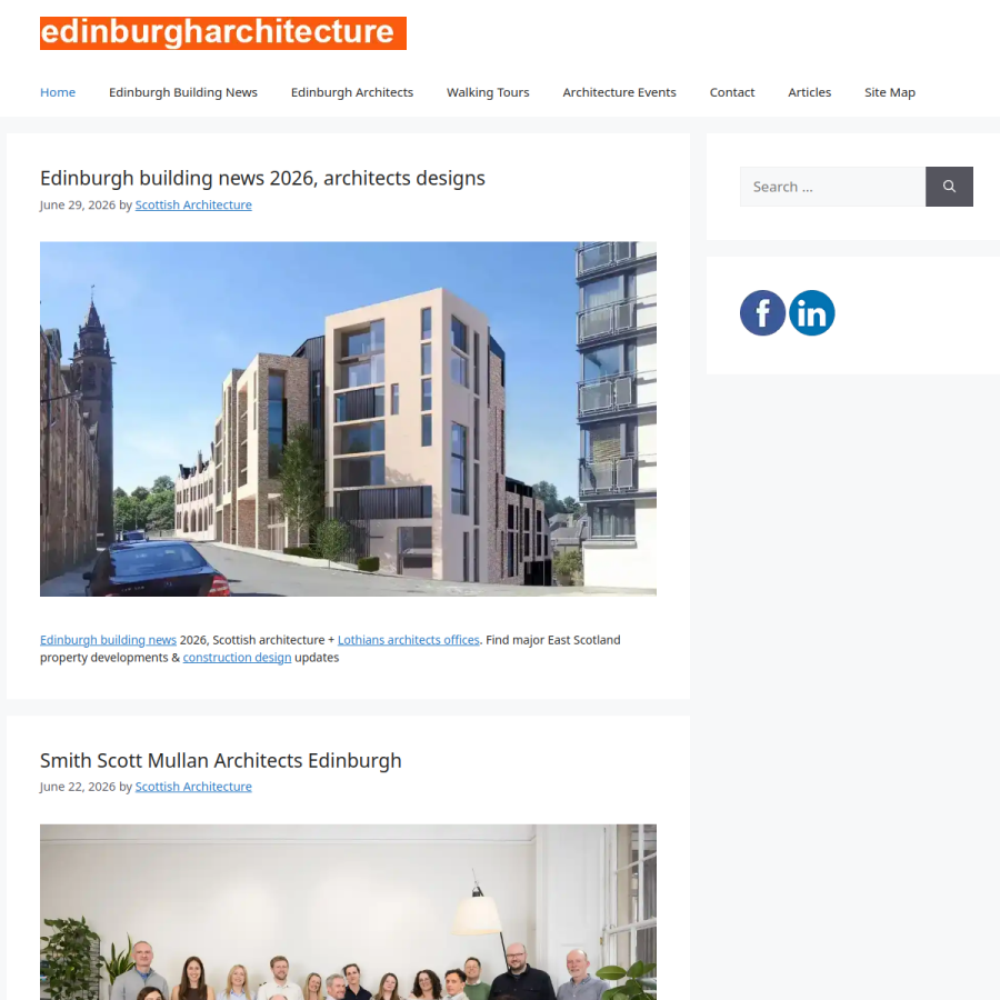 edinburgharchitecture.co.uk homepage screenshot