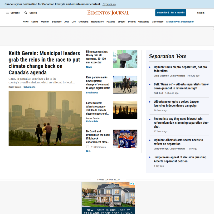 edmontonjournal.com homepage screenshot