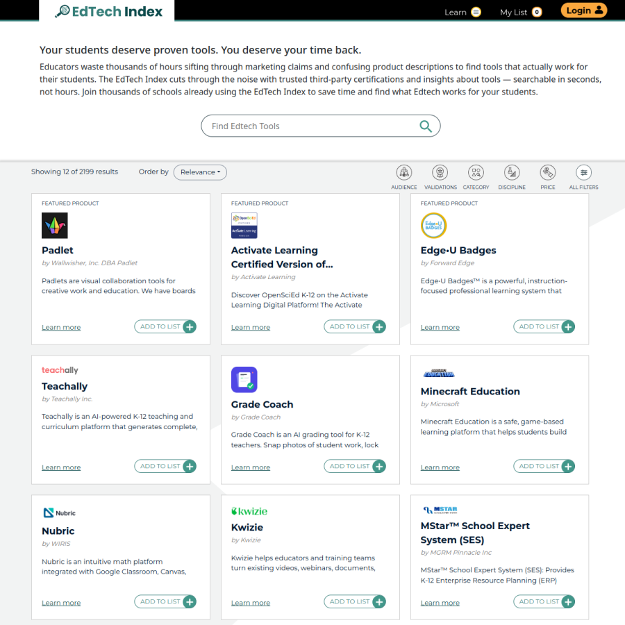 edtechindex.org homepage screenshot