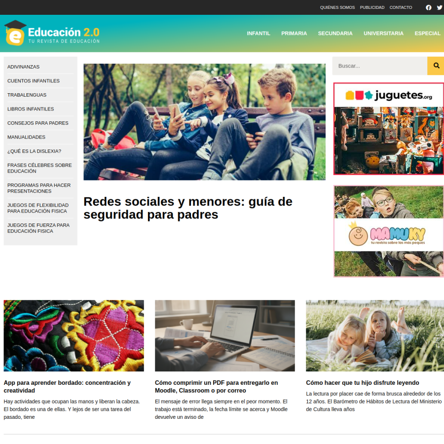 educacion2.com homepage screenshot