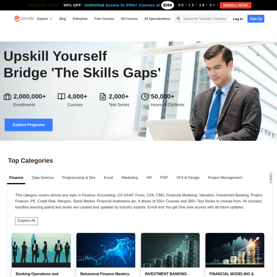 educba.com homepage screenshot