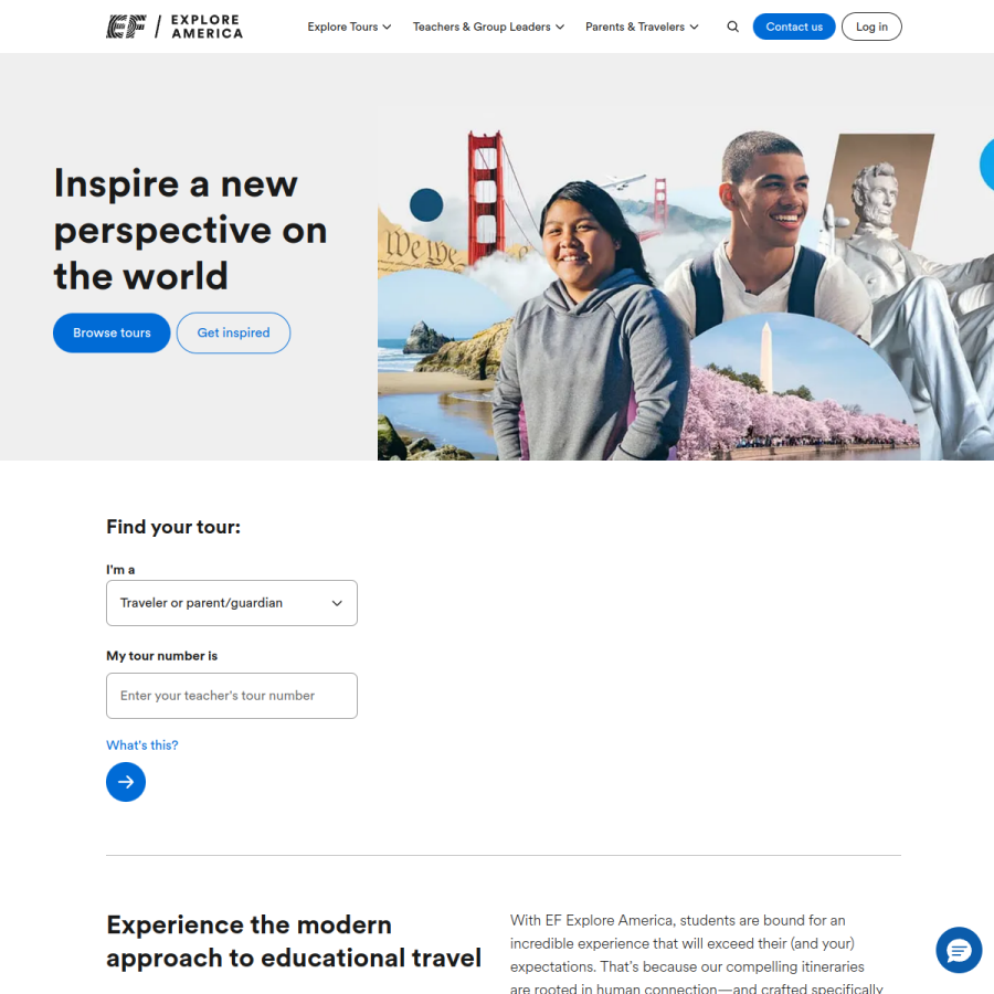 efexploreamerica.com homepage screenshot