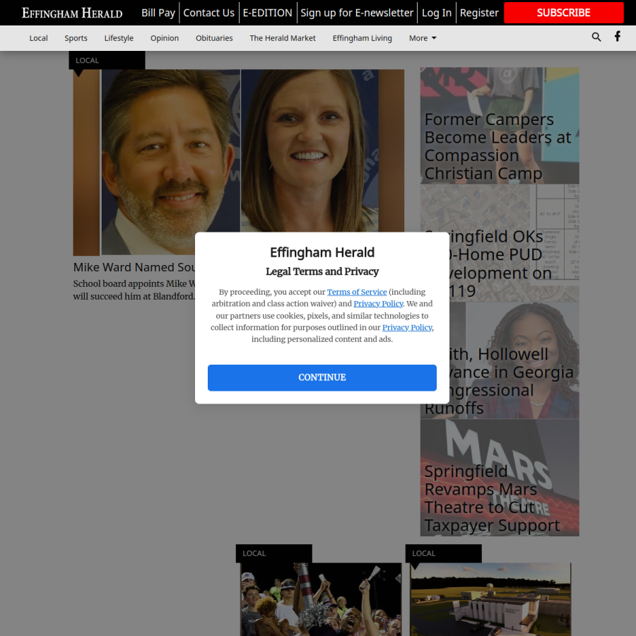 effinghamherald.net homepage screenshot