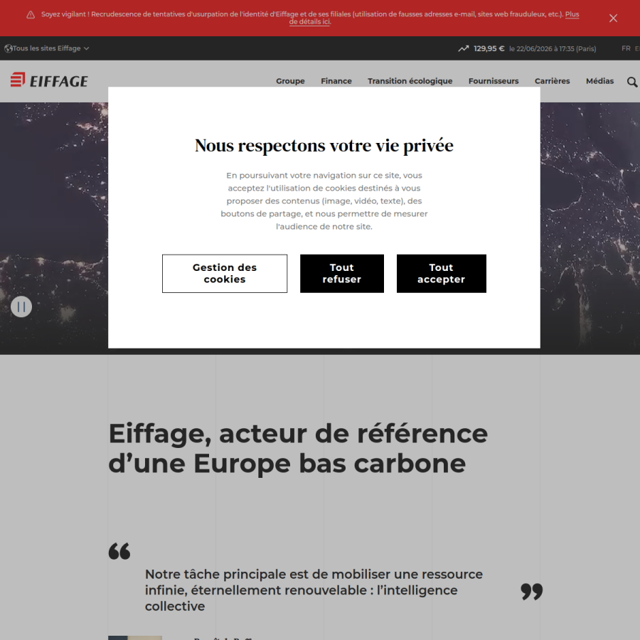 eiffage.com homepage screenshot