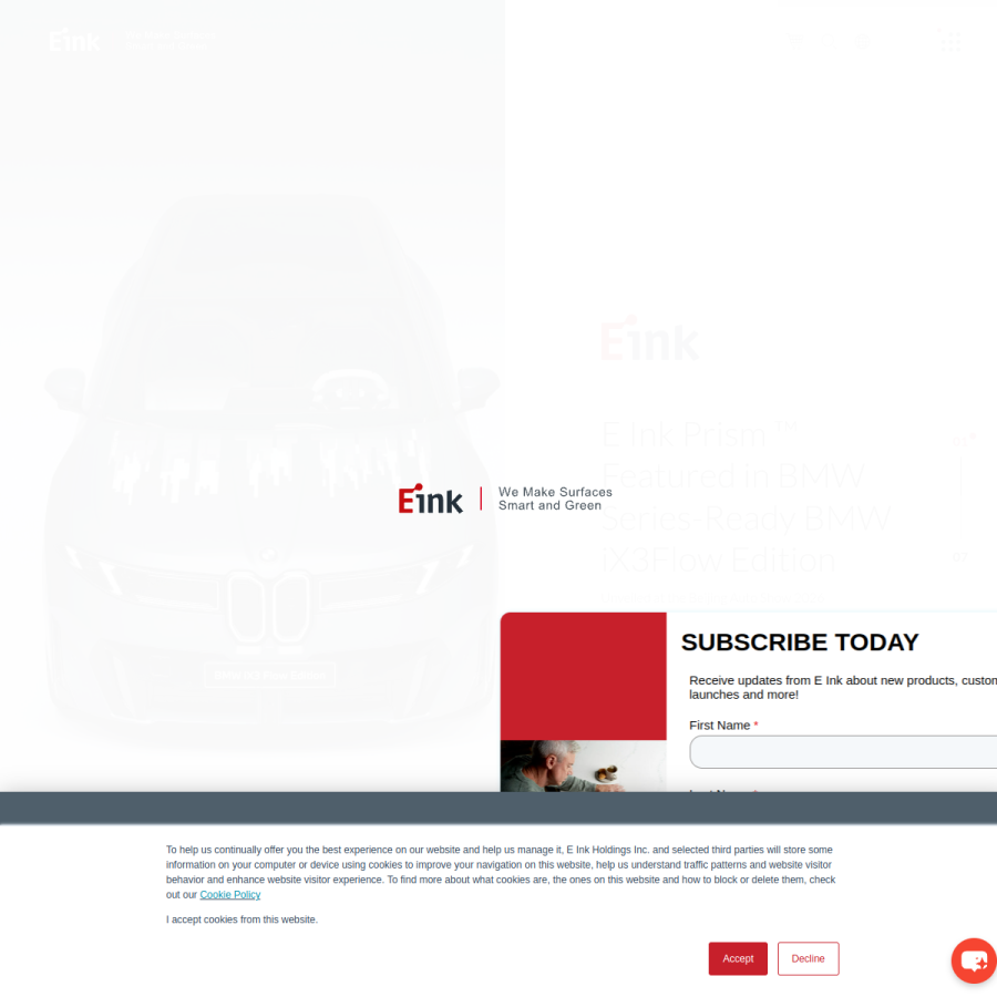 eink.com homepage screenshot