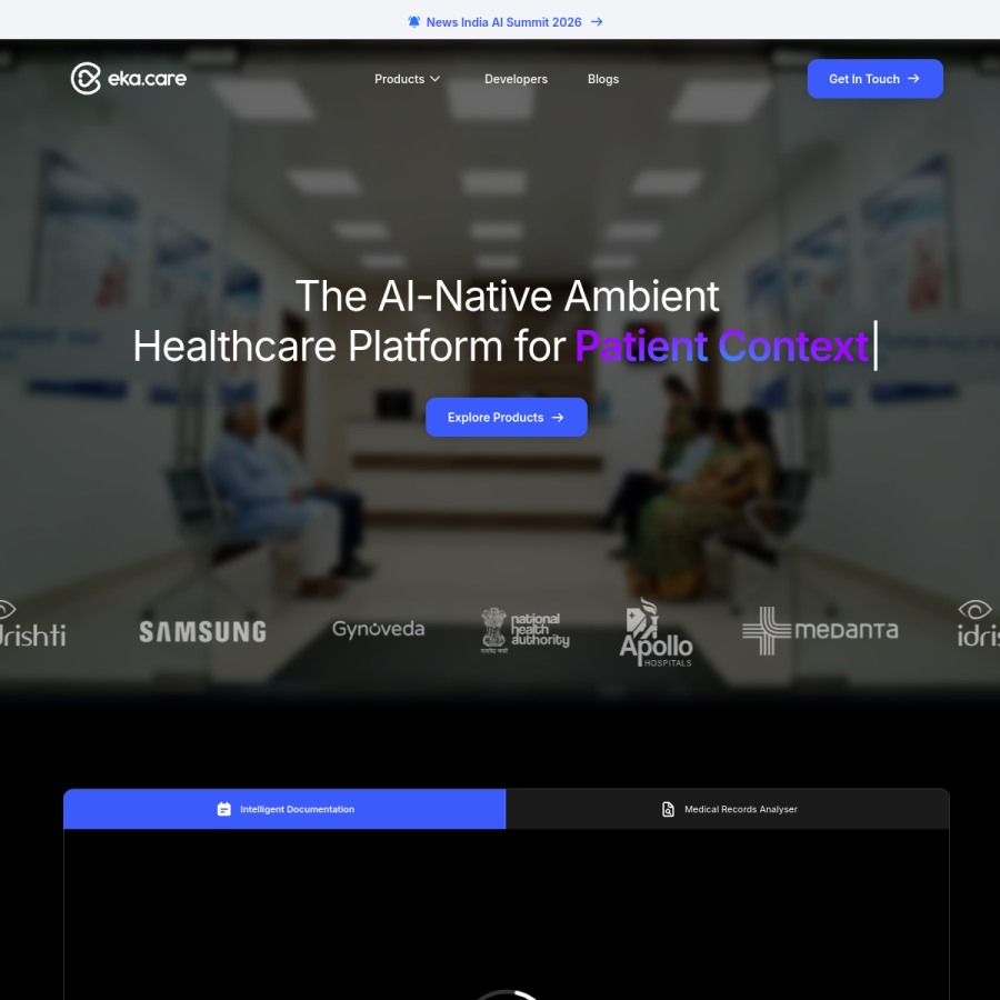 eka.care homepage screenshot