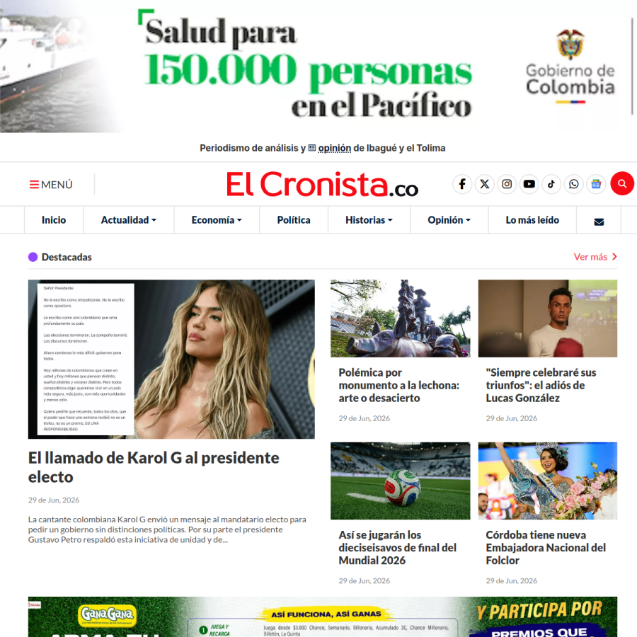 elcronista.co homepage screenshot