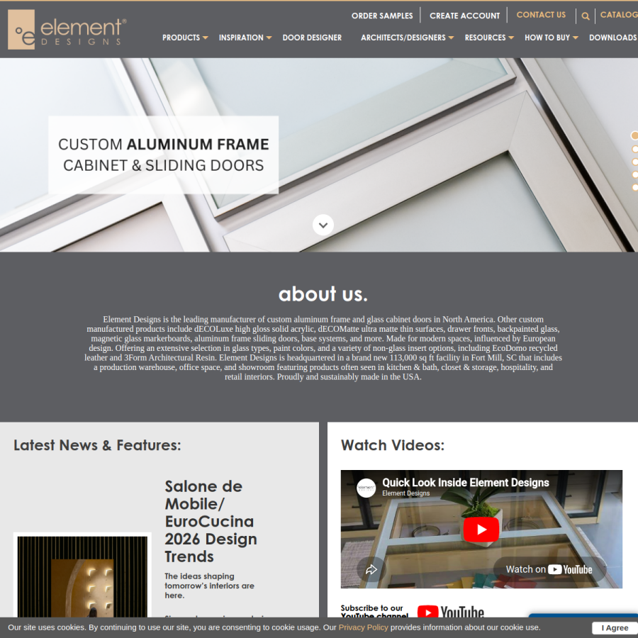 element-designs.com homepage screenshot