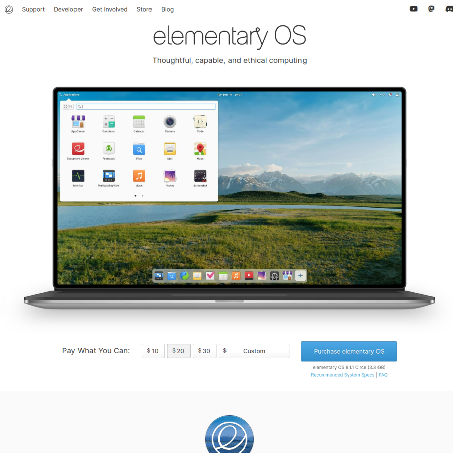 elementary.io homepage screenshot
