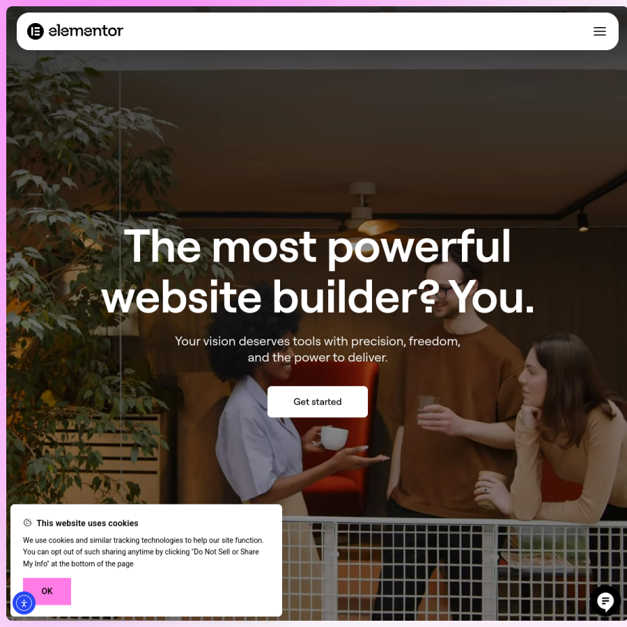 elementor.com homepage screenshot