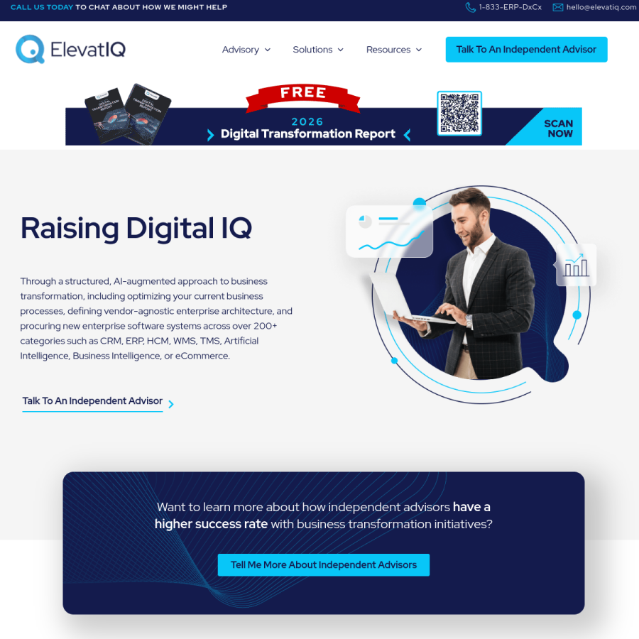 elevatiq.com homepage screenshot