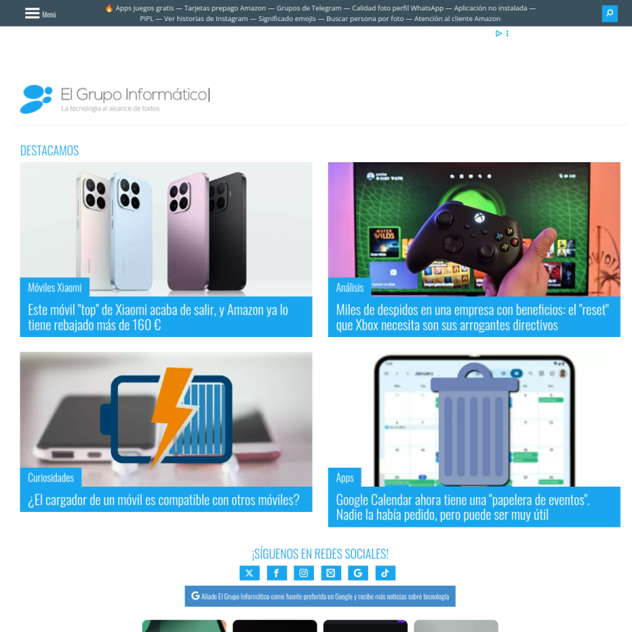 elgrupoinformatico.com homepage screenshot