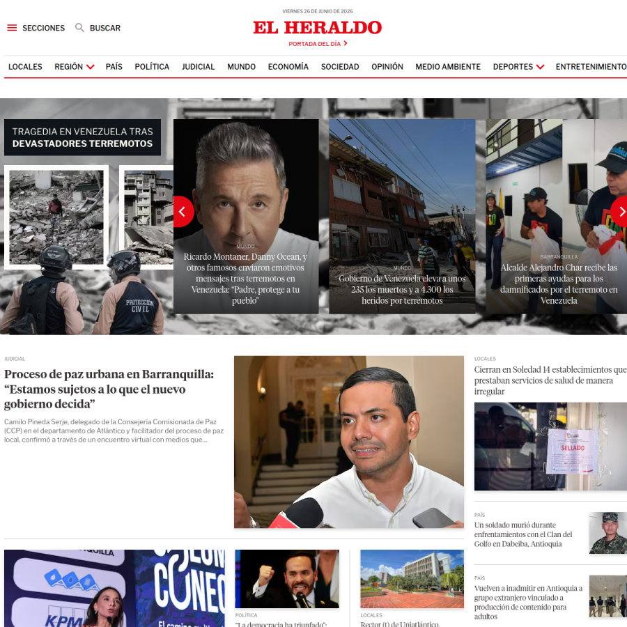 elheraldo.co homepage screenshot