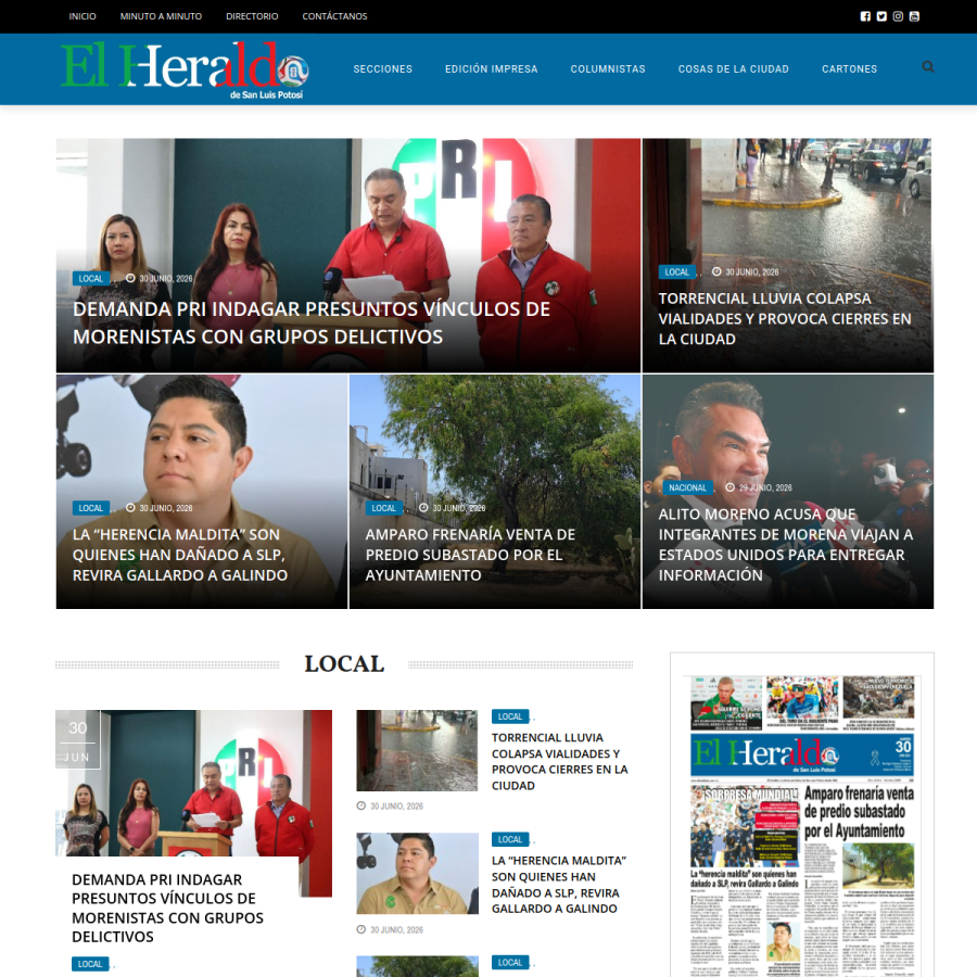 elheraldoslp.com.mx homepage screenshot