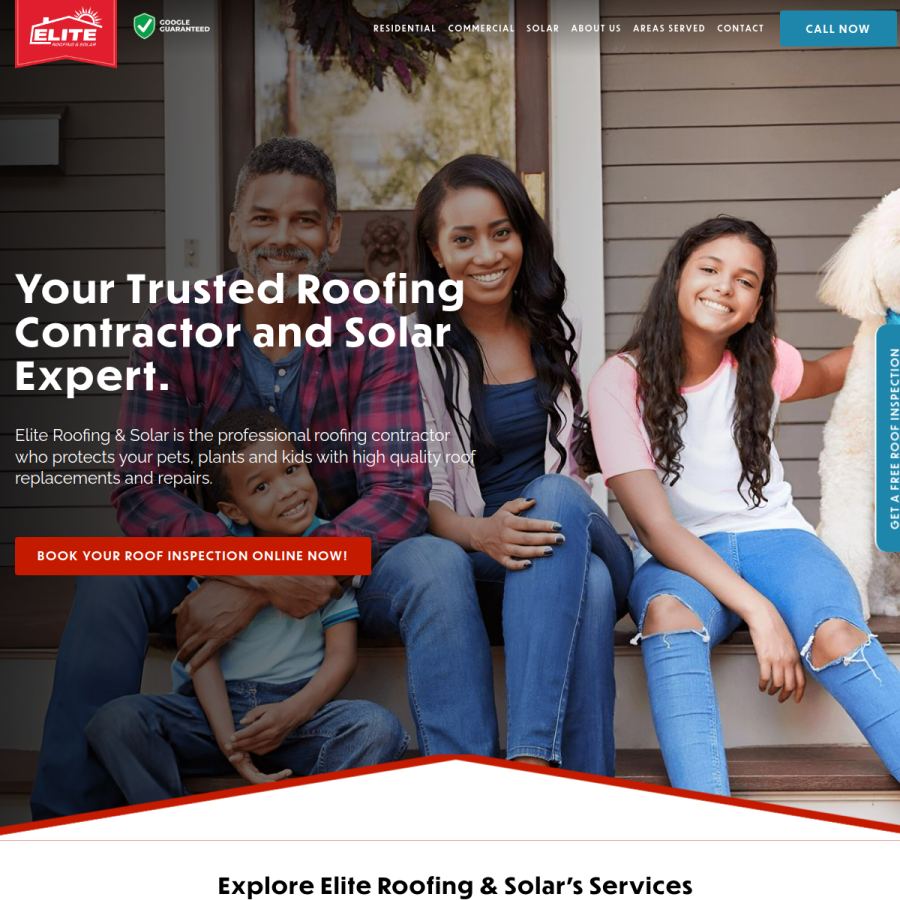 elite-roofs.com homepage screenshot