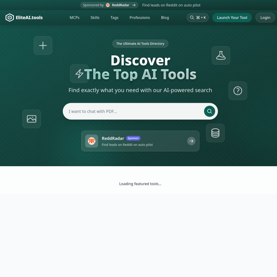 eliteai.tools homepage screenshot