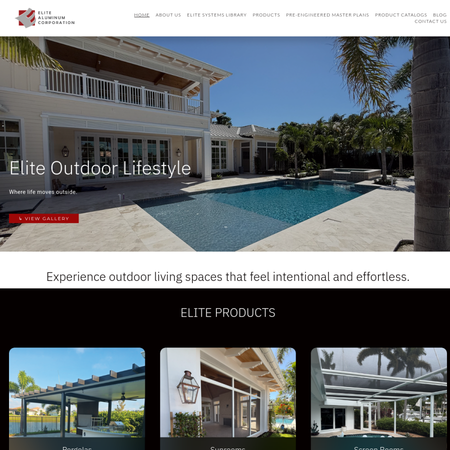 elitealuminum.com homepage screenshot