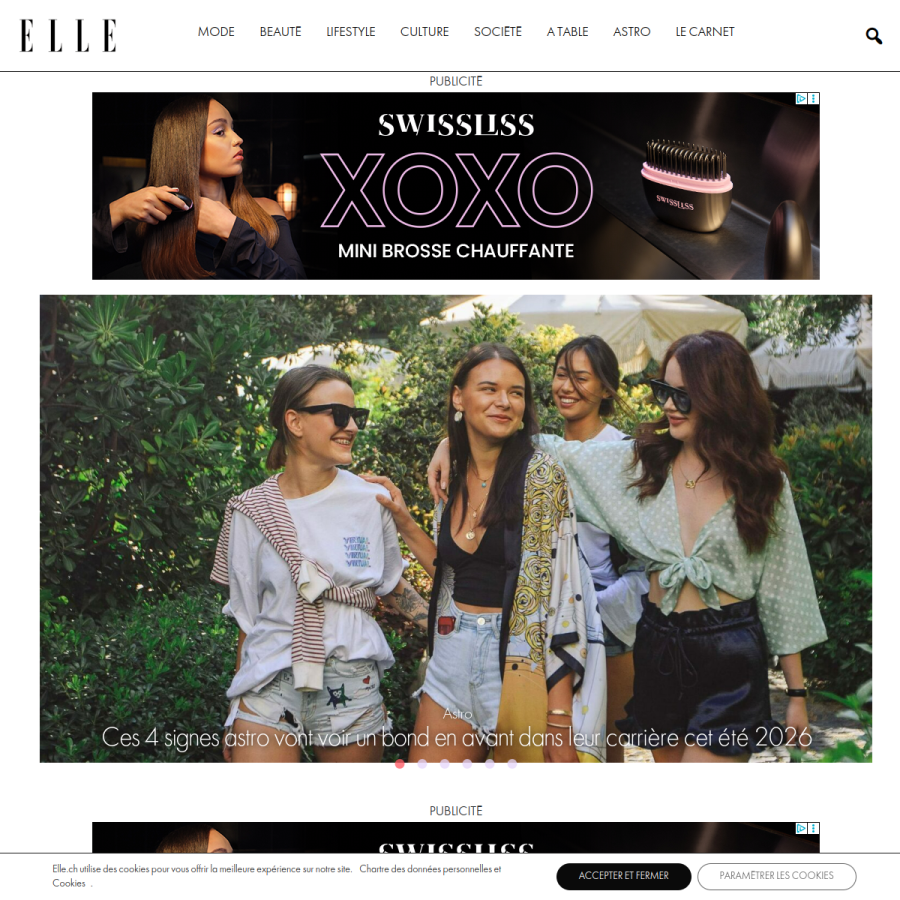 elle.ch homepage screenshot