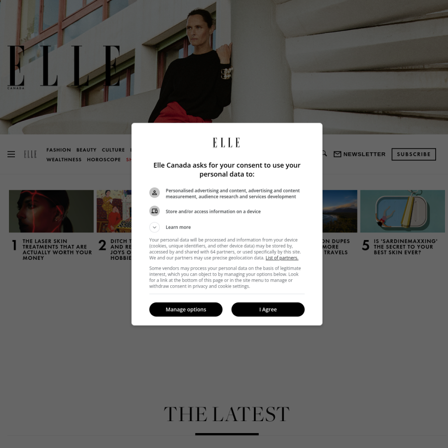 ellecanada.com homepage screenshot