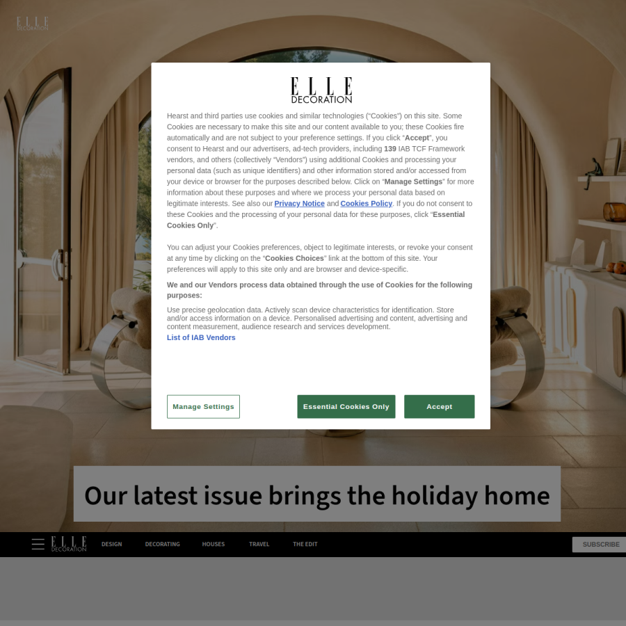 elledecoration.co.uk homepage screenshot