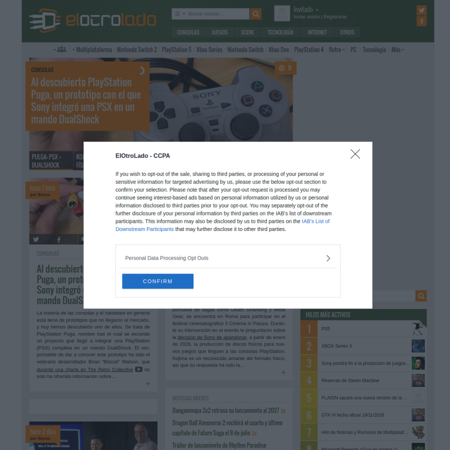 elotrolado.net homepage screenshot