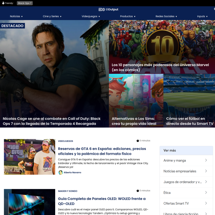 eloutput.com homepage screenshot
