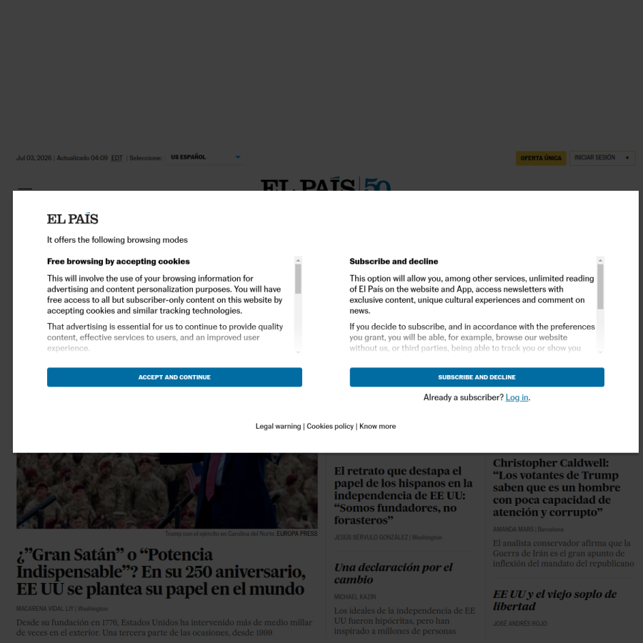 elpais.com homepage screenshot