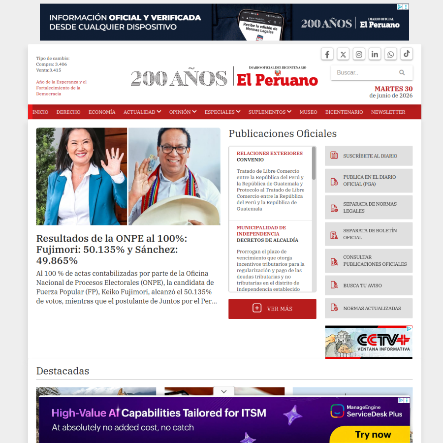 elperuano.pe homepage screenshot