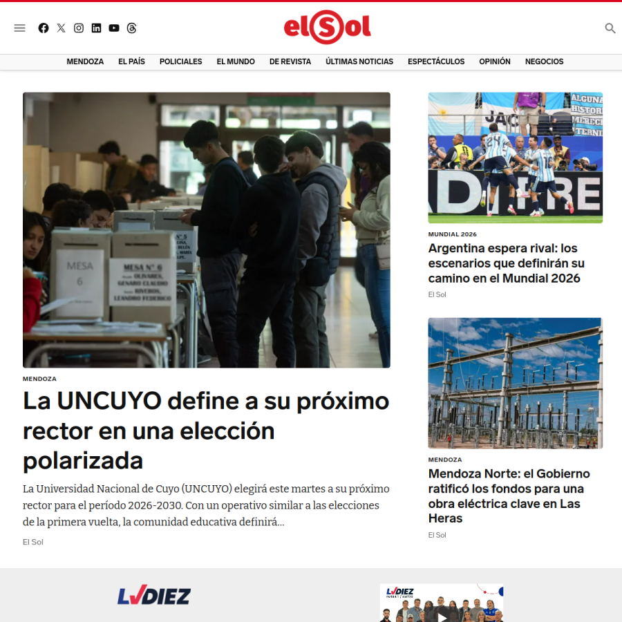 elsol.com.ar homepage screenshot