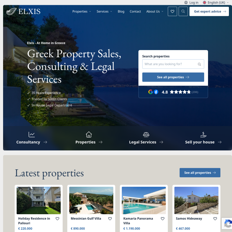 elxis.com homepage screenshot