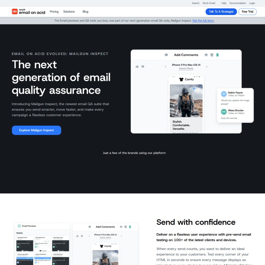 emailonacid.com homepage screenshot