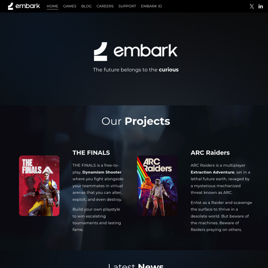 embark-studios.com homepage screenshot