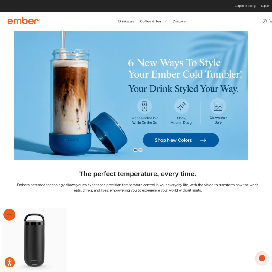 ember.com homepage screenshot